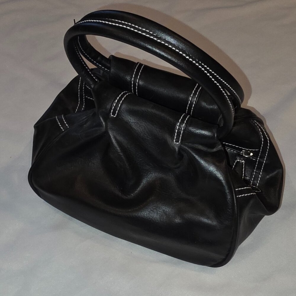 Vintage Bellerose Handbag Purse Triple Zipper Handles Snap Retro Witchy Grandma